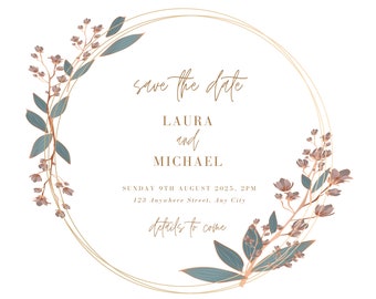 Save the date custom wedding card
