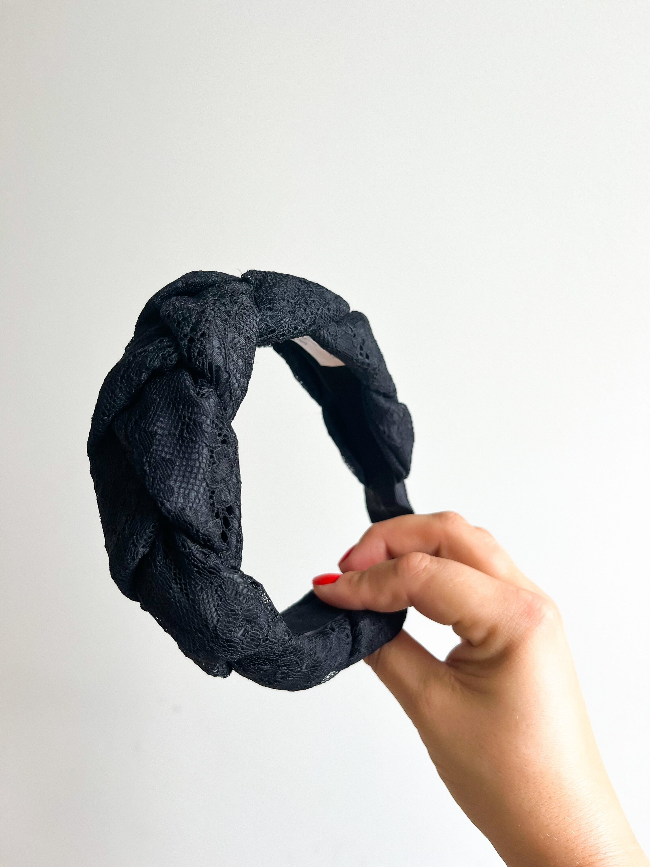1 pezzo Fascia per capelli stile gotico con fiore nero, decorazioni a