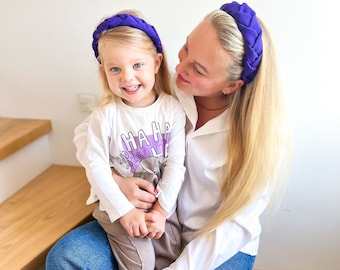 Mother and daughter headband, mom and daughter braid headband, purple headband, matching headbands, headband set for mother and daughter