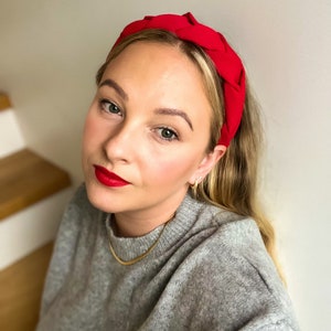 Red regular sized headband, red braided headband, handmade hair accessory, geflochten haarrband, haarrband Geflochten, haarreif, haarreifen