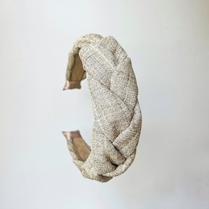 Beige regular sized headband, handmade braided hairband, elegant  hair accessory, haarreif geflochten, geflochtenes stirnband,  haarreifen