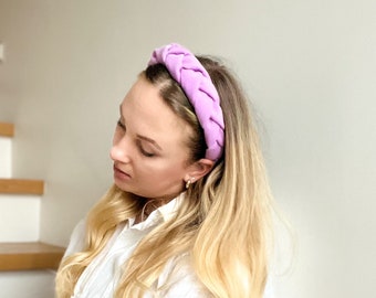 Lavender braid headband, lavender headband, lilac headband, lilac braid headband, geflochten haarrband, haarrband Geflochten, haarreif pink