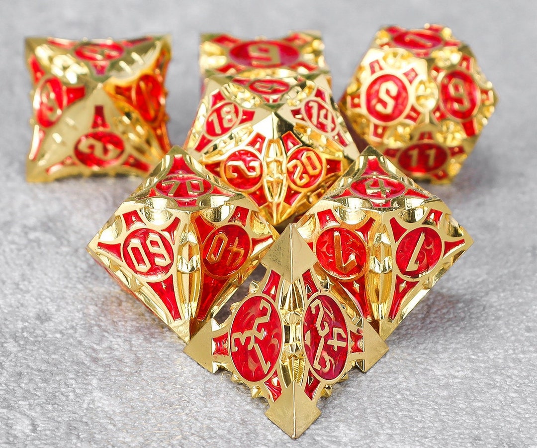Metal Dnd Dice Set DND Dice for Role Playing Full Dnd Dice Etsy