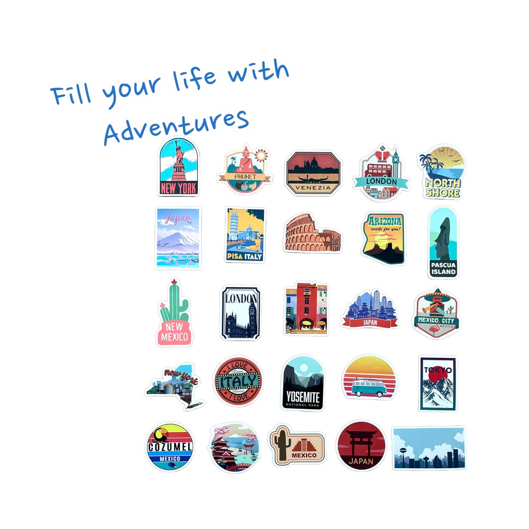 World Travel,cities Around the World,25-pack,landmark Stickers ...
