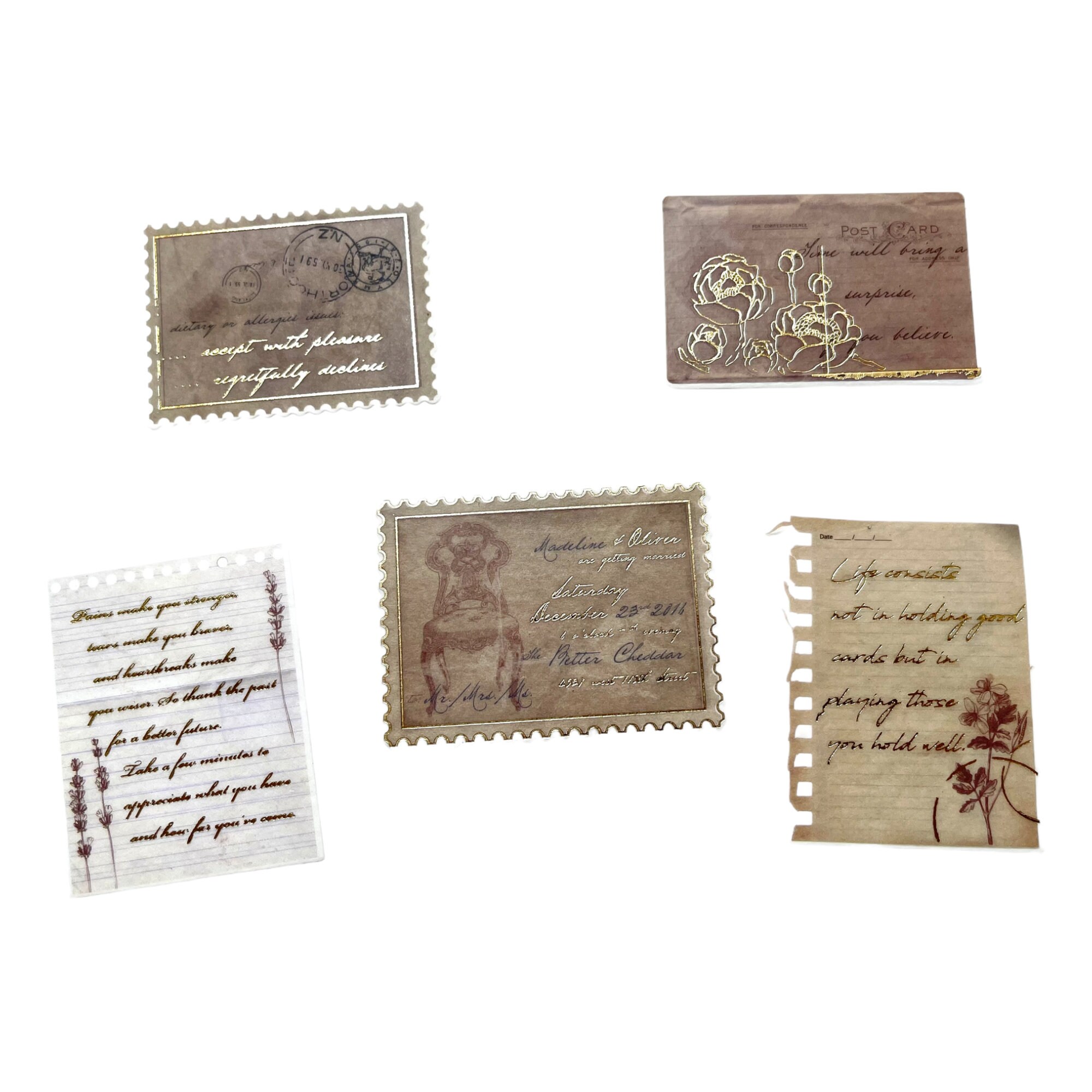 Hot Foil Stamping,letters From Afar,vintage Stickers Set,20pack,letters,oil Paper, Ultrathin