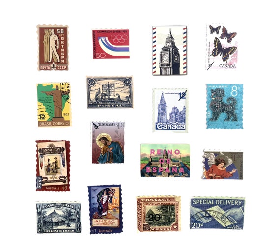 Vintage Stamps Vinyl Stickers Pack