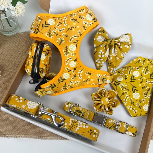 Dog Harness Set Puppy Harness Dog Collar and Leash Cute Etsy