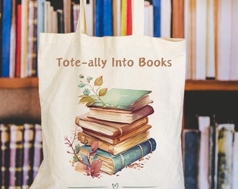 Book Lover Cotton Canvas Tote Bag | Library & Teacher Gift