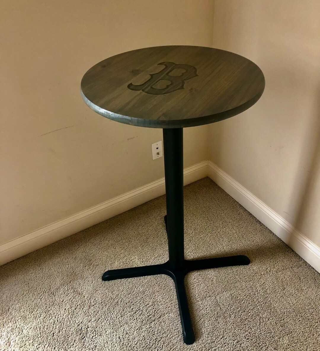 Round Table High Table Pub Table Round Bar Top Reclaimed Wood table Top Only custom Engraving