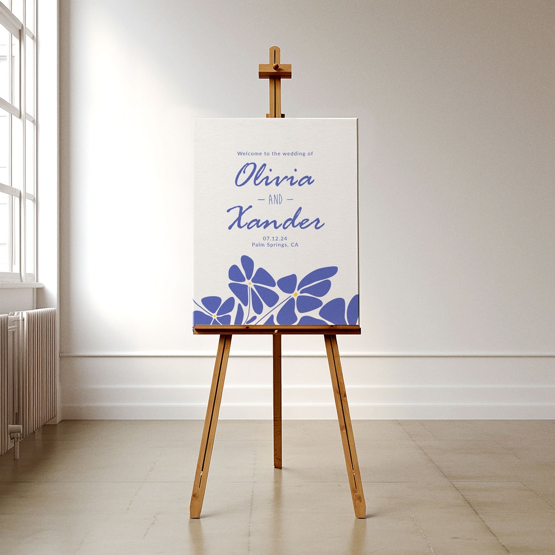 Cantor Wedding Welcome Sign Double-sided Editable Wedding Template Mid ...