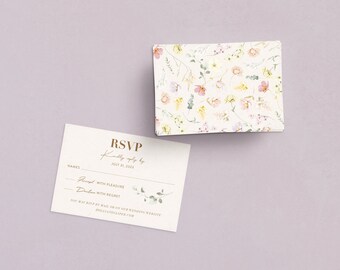 Carolina RSVP • Double-Sided • Editable Wedding RSVP Template • Floral | Whimsical | Dreamy