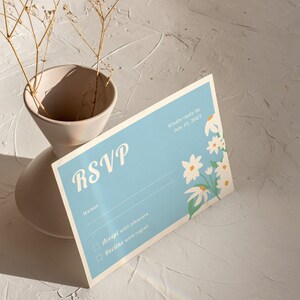 Las Flores RSVP Single-Side Editable Wedding RSVP Template Modern Whimsical Floral image 2