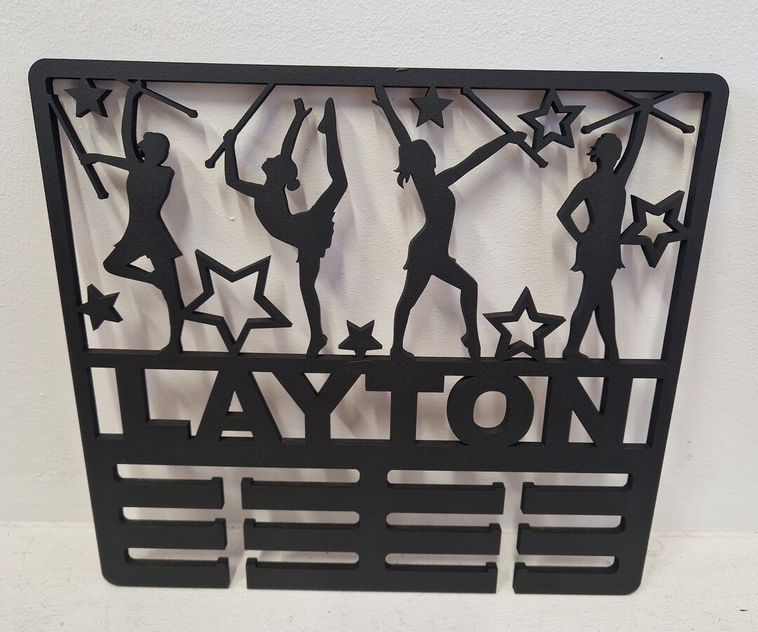 Cheer Baton Rack Majorette - Baton Twirling - Medal Hanger/holder - Personalised - Cheer ...