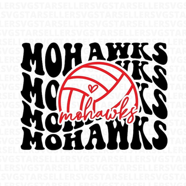 Mohawks Volleyball SVG PNG, Mohawks svg,Stacked Mohawks svg,Mohawks Mascot svg,Mohawks Mom svg,Mohawks Shirt svg,Volleyball Mom svg,Cut File