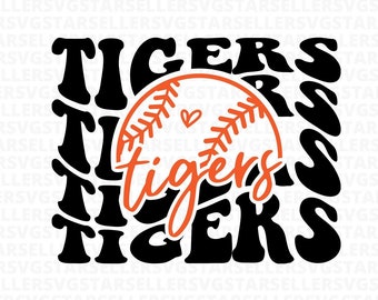 Tigers Baseball Stacked SVG, PNG (Digital Download)