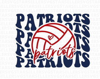 Patriots volley-ball SVG, PNG, mascotte, Sport Mama (fichier numérique)