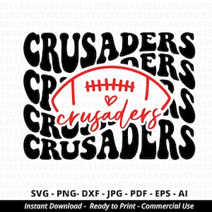 Crusaders Football SVG PNG, Crusaders svg,Stacked Crusaders svg,Crusaders Mascot svg,Crusaders Cheer svg,Crusaders Mom svg,Crusaders Shirt