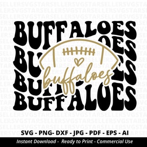 Büffel Fußball SVG PNG, Büffel svg, gestapelte Büffel svg, Büffel Maskottchen svg, Büffel Mama svg, Büffel Shirt svg, Büffel PNG