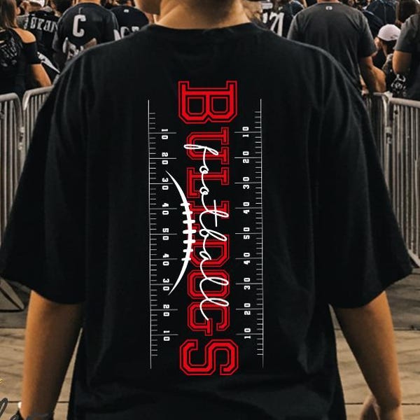 Bulldogs Football SVG PNG, School Team Bulldogs Cheer Shirt Design, Football Mom Digital Download