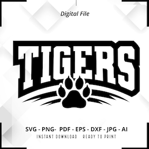 Tigers SVG PNG, Tigers Paw svg, Tigers Mascot svg, Tigers Cheer svg, Retro Tigers svg, Tigers vibes svg, Tigers Sport svg, Tigers Shirt svg
