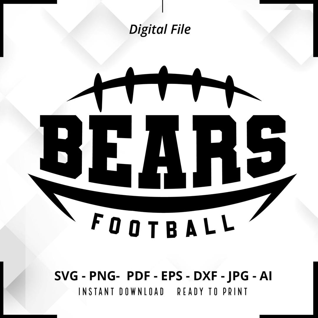 Bears Football SVG PNG, Bears Svg, Bears Shirt Svg, Bears Mascot Svg