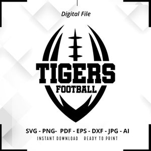 Tigers SVG PNG, Tigers Football svg, Tigers Mascot svg, Tigers Shirt svg, Tigers Cheer svg, School Spirit svg, Tigers Pride svg, Cut File