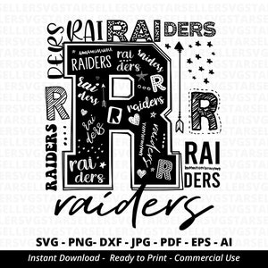 Raiders SVG,Raiders Typography svg,Raiders Football svg,Raiders Mascot svg,Raiders Shirt svg,Raiders Cheer,School Spirit,Raiders Mom,Cricut