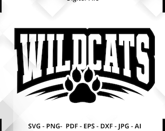 Wildcats SVG PNG, Wildcats Paw svg, Wildcats Mascot svg, Wildcats Cheer svg, Retro Wildcats svg, Wildcats Sport svg, Wildcats Shirt svg