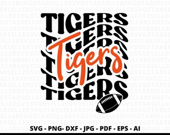 Tigers Stacked SVG, Team Mascot, School Spirit (Digital Download)