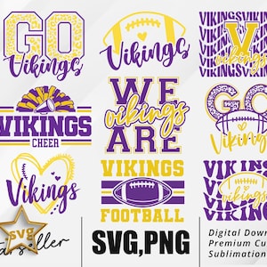 Wikinger SVG PNG Bundle, Wikinger Fußball Designs für Cricut, Wikinger Fußball svg, Sublimation, sofortiger digitaler Download, Spieltag Clipart
