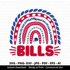 Bills Rainbow SVG,Bills Football svg,Bills Mascot svg,Bills Cheer svg,Bills School Team svg,Bills Shirt svg,Football Mom,Cricut,Silhouette