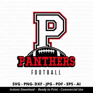 Panthers Football SVG PNG ,Panthers svg, Panthers Shirt svg, Panthers Mascot svg, Panthers Pride svg,Panthers Cheer svg,Sport svg,Silhouette