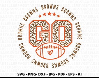 Leopard Go Browns Football SVG, Browns Mascot, Shirt Design (Digital Download)