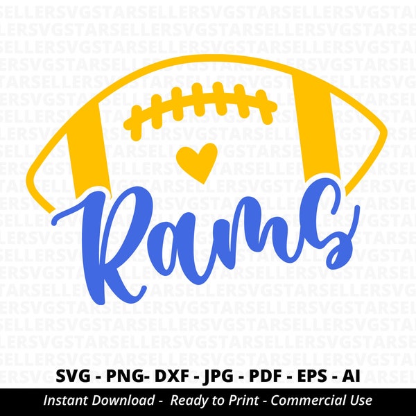 Rams Football SVG, Rams svg, Rams Shirt svg,Rams Mascot svg,Rams Mom svg,Rams Pride,Rams Cheer,Sport Mama,Football Mom svg,Cricut,Silhouette