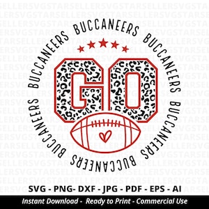 Go Buccaneers Football SVG PNG, Buccaneers svg,Leopard Go Buccaneers svg,Buccaneers Mascot svg,Buccaneers Shirt svg,Buccaneers Football svg