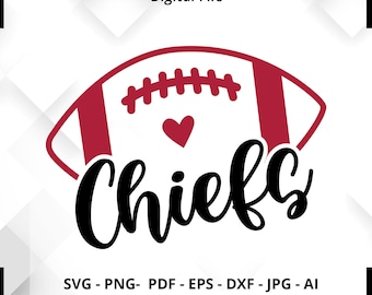 Chiefs Football SVG PNG, Chiefs Mom Shirt Design, Mascot Cheer SVG Cut File, Football Mom Cricut Design, Game Day Sport Pride