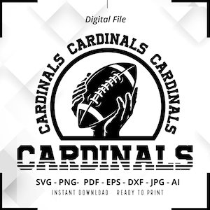 Cardinals SVG PNG, Cardinals Football svg, Cardinals Mascot svg, Cardinals Shirt svg, Cardinals Cheer svg, School Spirit svg,Cardinals Pride