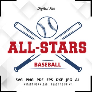 All Star SVG PNG, All-Star svg, Baseball svg, Baseball, AllStar, All Stars, All-Stars, All-Stars Baseball,Baseball Shirt svg, Cut File