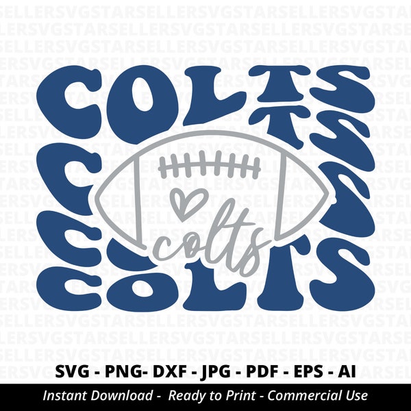 Colts Football SVG PNG, Colts svg,Stacked Colts svg,Colts Mascot svg,Colts Mom svg,Colts Shirt svg,Colts PNG,Football Mom svg,Cricut