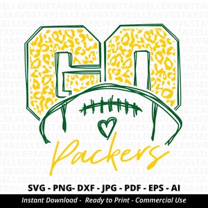 Leopard Packers Football SVG, School Spirit Design (Digital Download)