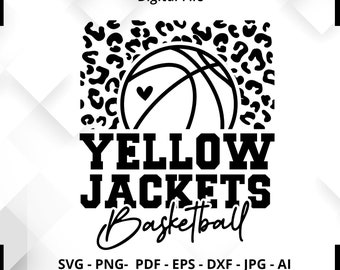Yellow Jackets Basketball SVG PNG, Yellow Jackets svg, Basketball Shirt svg, Yellow Jackets Cheer svg, Yellow Jackets Mom svg, Leopard svg