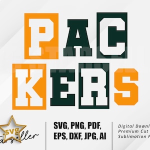 Packers Football SVG PNG, Packers svg, Tailgate Party Cut File, Cricut, Silhouette, Instant Download, Sports Fan Design