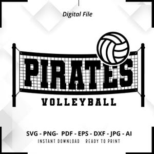Pirates Volleyball SVG PNG, Pirates svg, Pirates Cheer svg, Volleyball svg, Pirates Mom svg, Pirates Shirt svg, Pirates Pride svg, Cricut