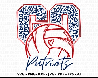 Leopard Patriots Volleyball SVG, School Team Cheer (fichiers numériques)