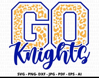 Leopard Go Knights SVG, School Spirit Mascot (Digital Download)