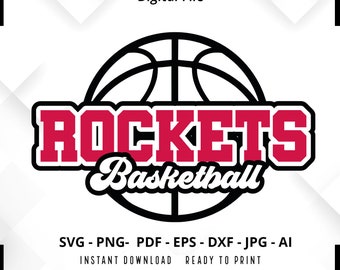 Rockets Basketball SVG, PNG, Cricut (Digital File)