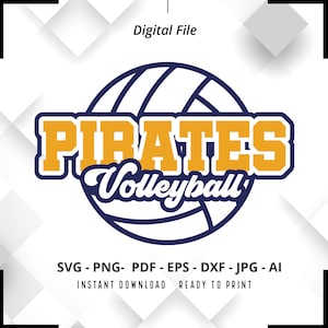 Pirates Volleyball SVG PNG, Pirates svg, Pirates Cheer svg, Volleyball svg, Pirates Mom svg, Pirates Shirt svg, Pirates Pride svg, Cricut