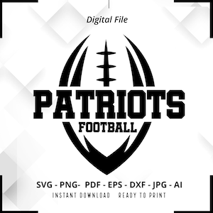 Patriots SVG PNG, Patriots Football svg, Patriots Mascot svg, Patriots Shirt svg, Patriots Cheer svg, School Spirit svg, Patriots Pride svg