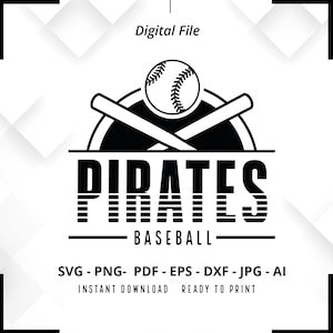 Pirates Baseball SVG PNG, Pirates svg, Baseball svg, Pirates Shirt svg, Pirates Cheer svg, Pirates Mom svg, Baseball Shirt svg, Cricut