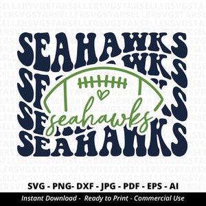 Seahawks Football SVG PNG, Stacked Seahawks svg, Mascot Mom Shirt Design, Game Day Cricut Cut File, Football Cheer svg for DIY Crafts
